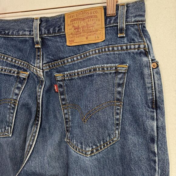 Vintage Levis 550 Jeans Women 14 Long Blue Relaxed Fit Tapered Leg Made USA 90s - Picture 11 of 11